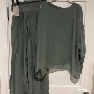 Elegant Green Two-Piece Set